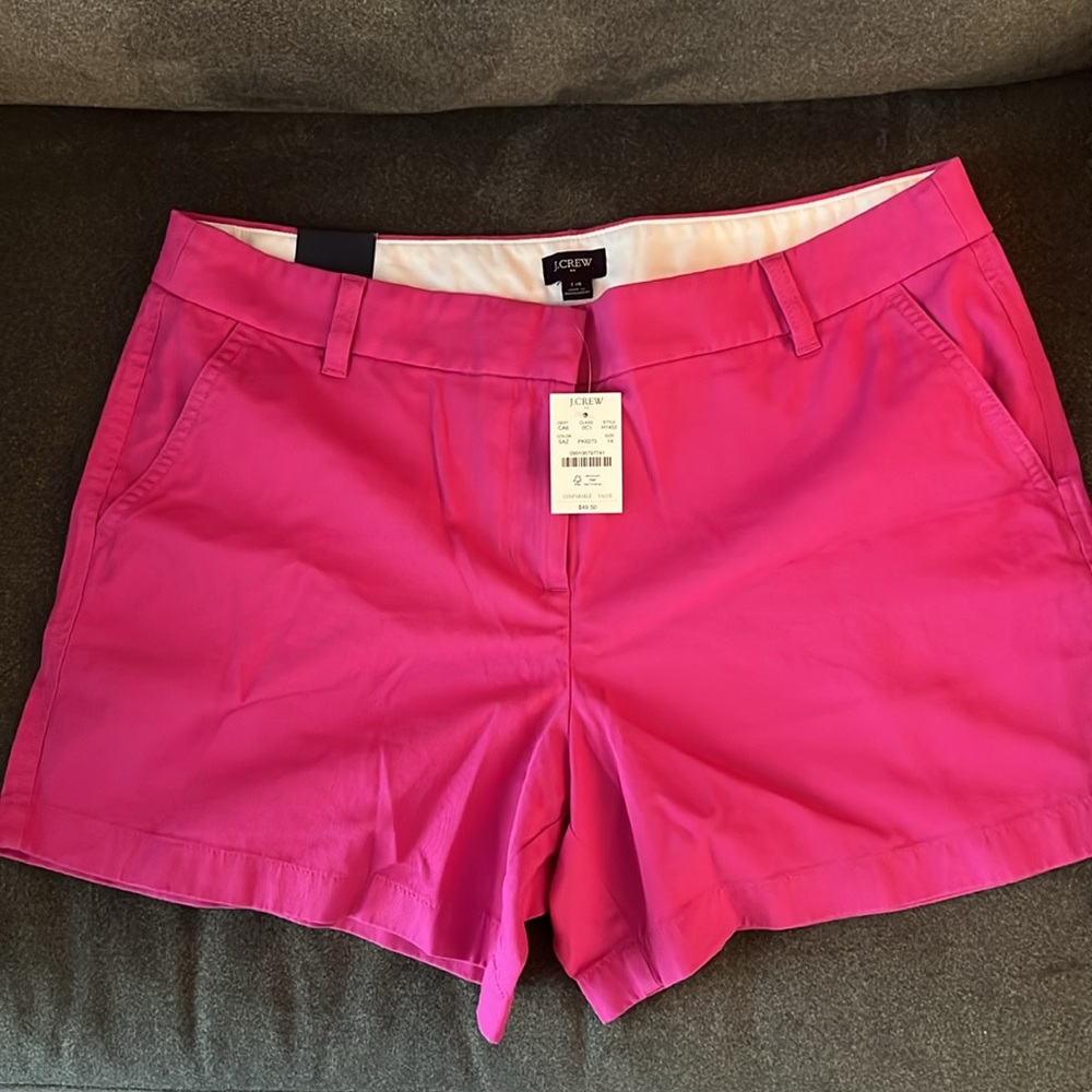 J. Crew 5" Classic Chino Short in Soft Azalea sz 14 NWT - Picture 8 of 16